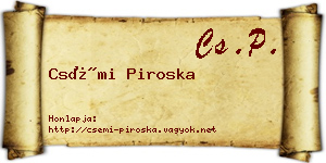 Csémi Piroska névjegykártya