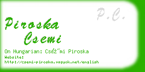 piroska csemi business card